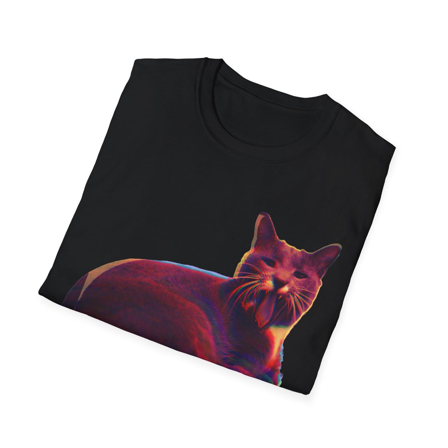 Retro Neon Mochi Cat - Graphic T-Shirt
