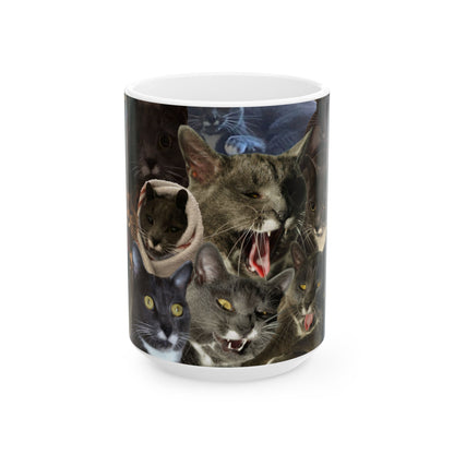 Mochi Cat Collage Ceramic Mug Large (15oz)