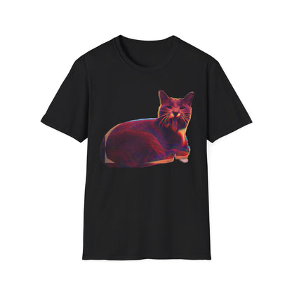 Retro Neon Mochi Cat - Graphic T-Shirt