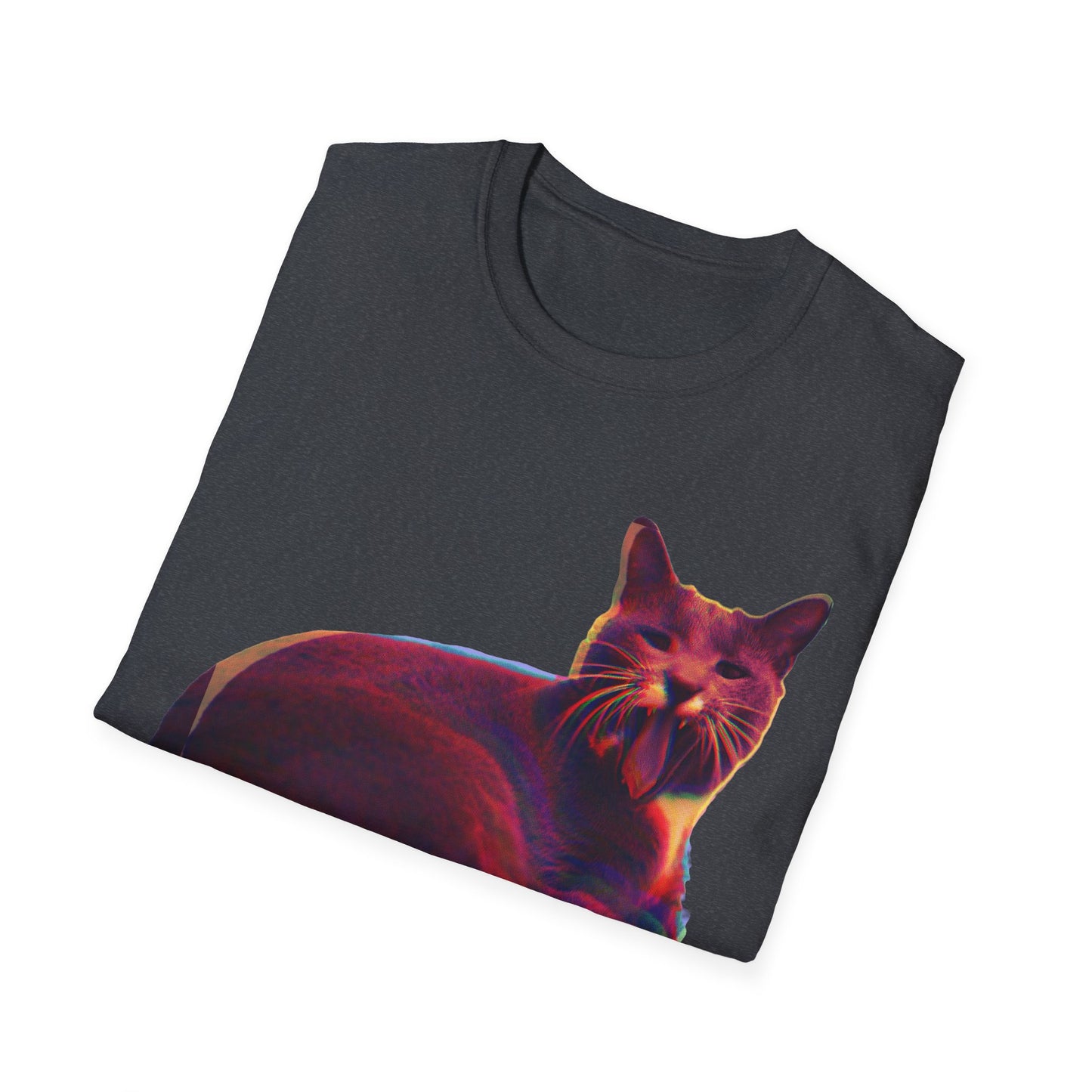 Retro Neon Mochi Cat - Graphic T-Shirt