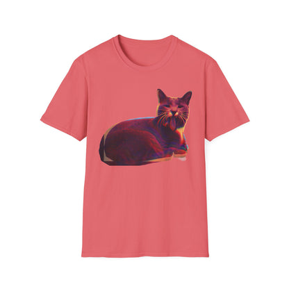 Retro Neon Mochi Cat - Graphic T-Shirt