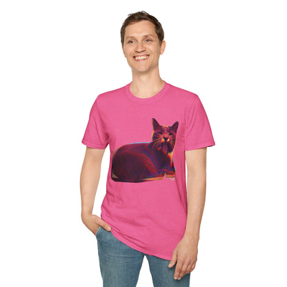 Retro Neon Mochi Cat - Graphic T-Shirt