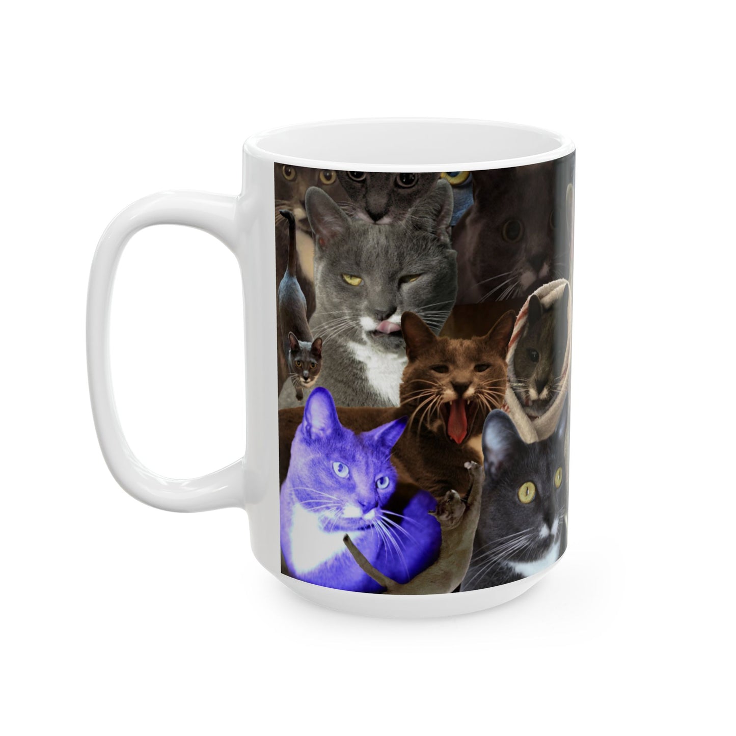 Mochi Cat Collage Ceramic Mug Large (15oz)