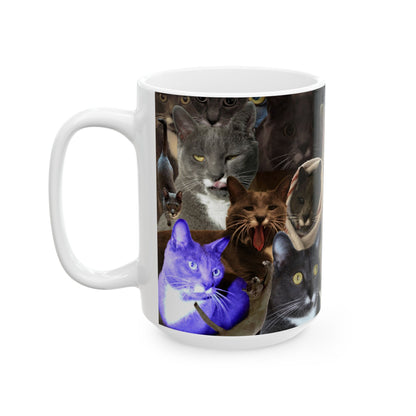Mochi Cat Collage Ceramic Mug Large (15oz)