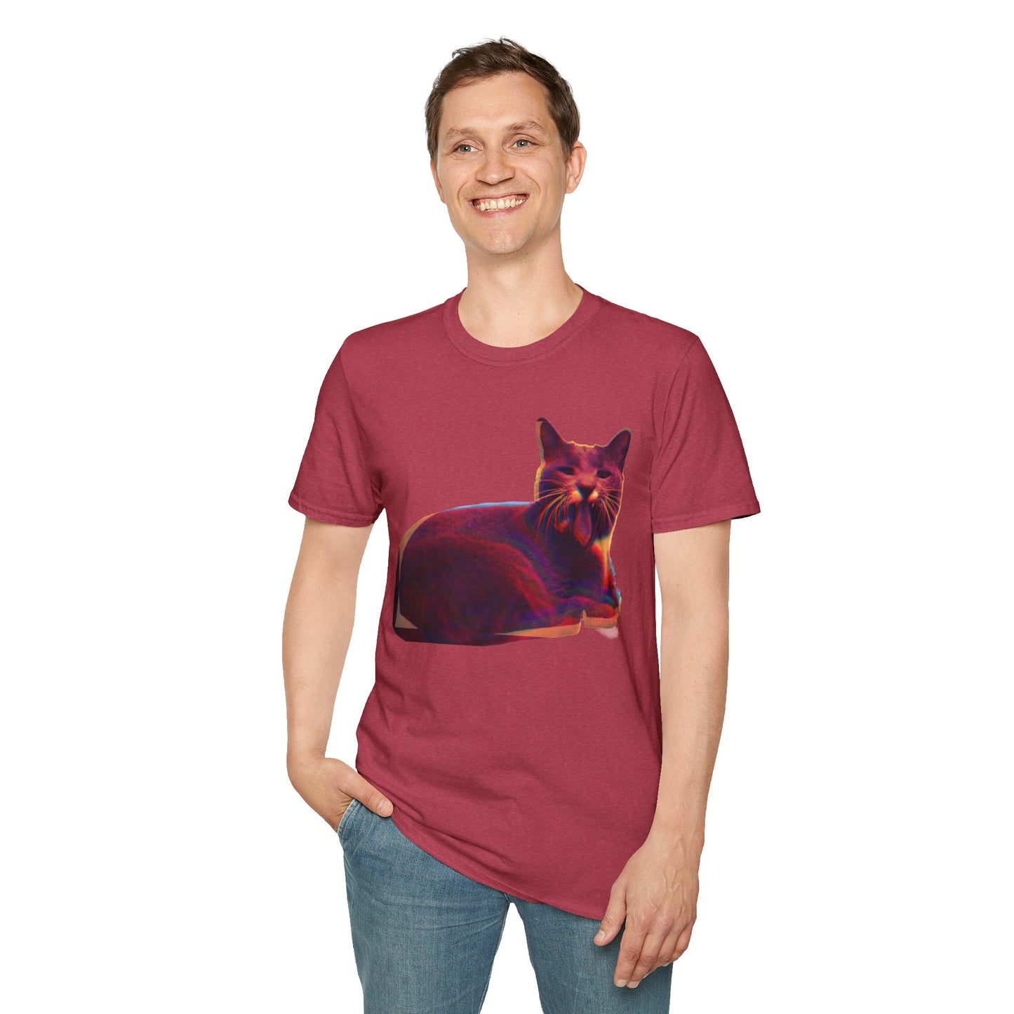 Retro Neon Mochi Cat - Graphic T-Shirt