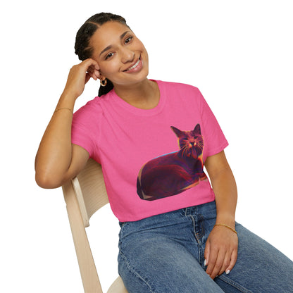 Retro Neon Mochi Cat - Graphic T-Shirt