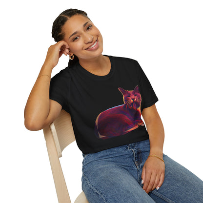 Retro Neon Mochi Cat - Graphic T-Shirt