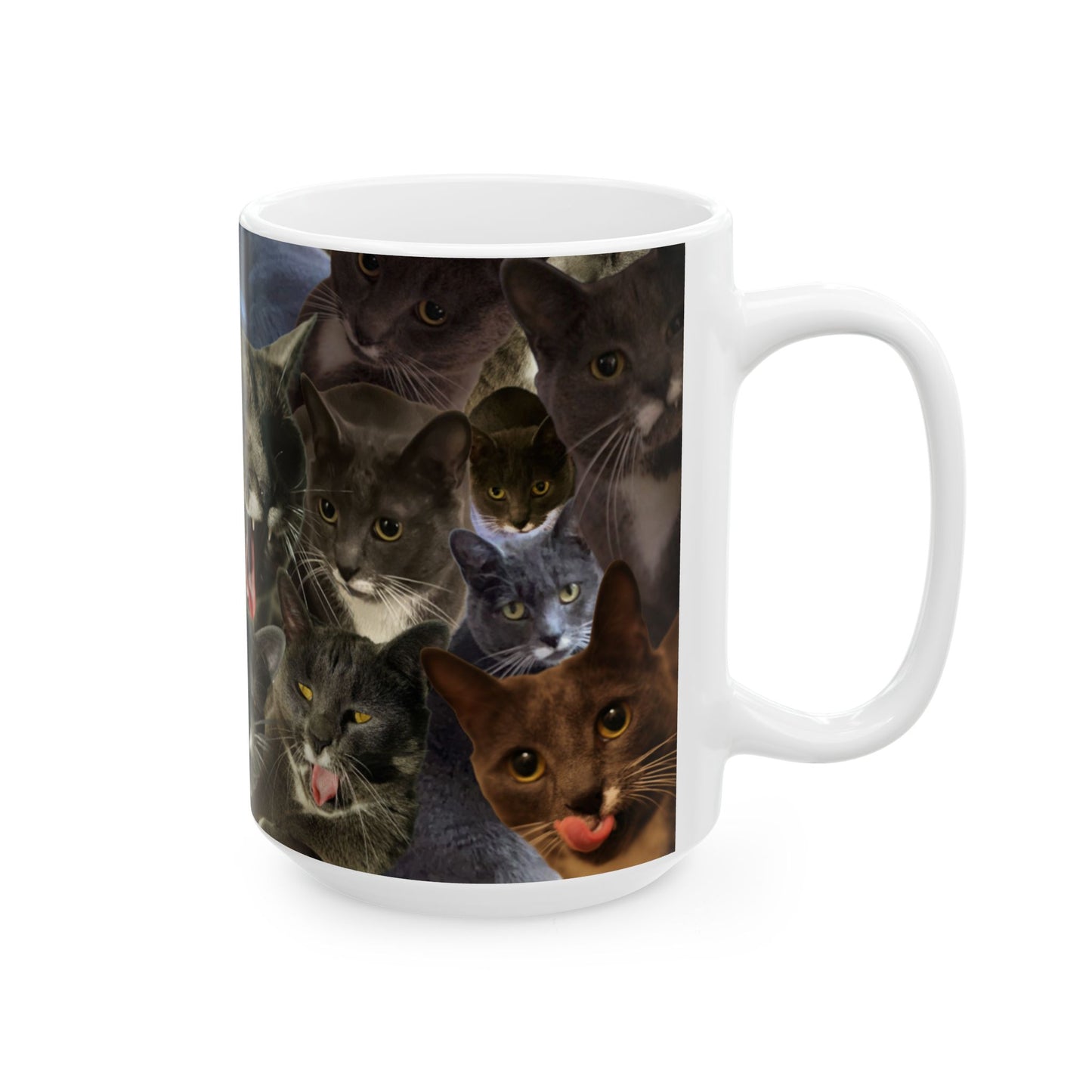 Mochi Cat Collage Ceramic Mug Large (15oz)