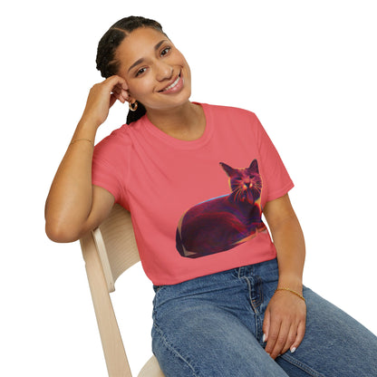 Retro Neon Mochi Cat - Graphic T-Shirt