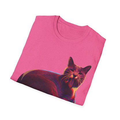 Retro Neon Mochi Cat - Graphic T-Shirt
