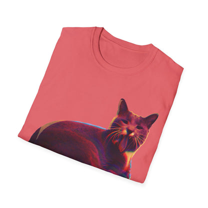 Retro Neon Mochi Cat - Graphic T-Shirt